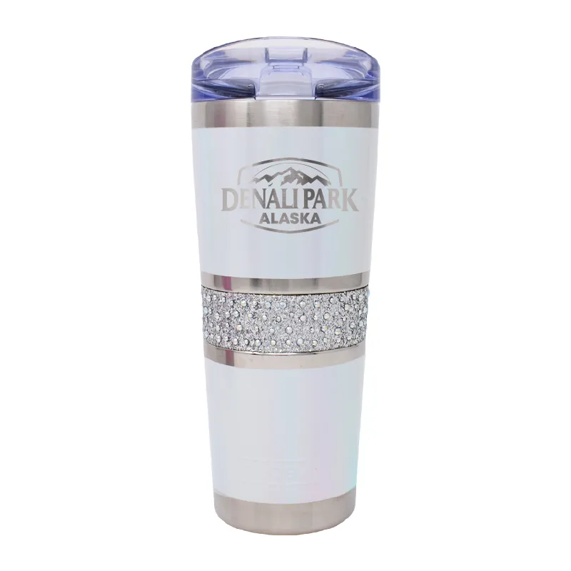 22 OZ PEARL WHITE VACUUM INSULATED SPARKLE HOLLYWOOD TUMBLER